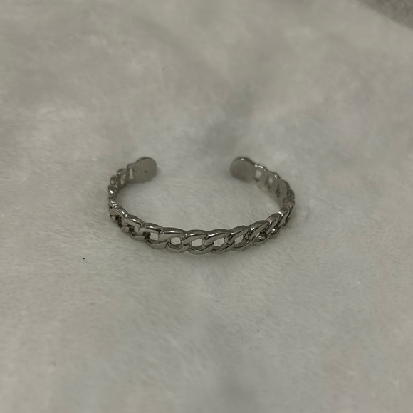 Guess silver rhinestone chain open cuff bracelet - Picture 2 of 3